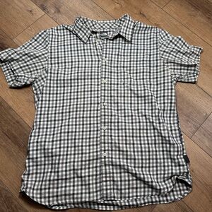 The North Face Black and White Checkered Casual Button Down Shirt